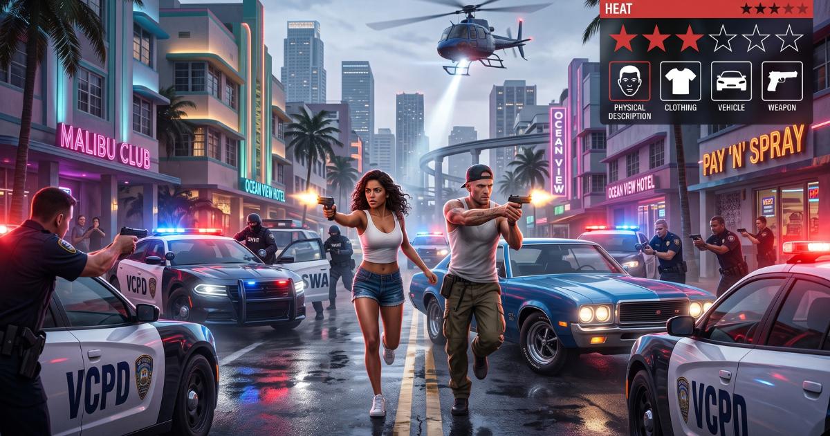 O Sistema de Procurado do GTA 6 se Chama Heat e Não Funciona mais por Acúmulo.